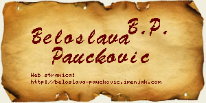 Beloslava Paučković vizit kartica